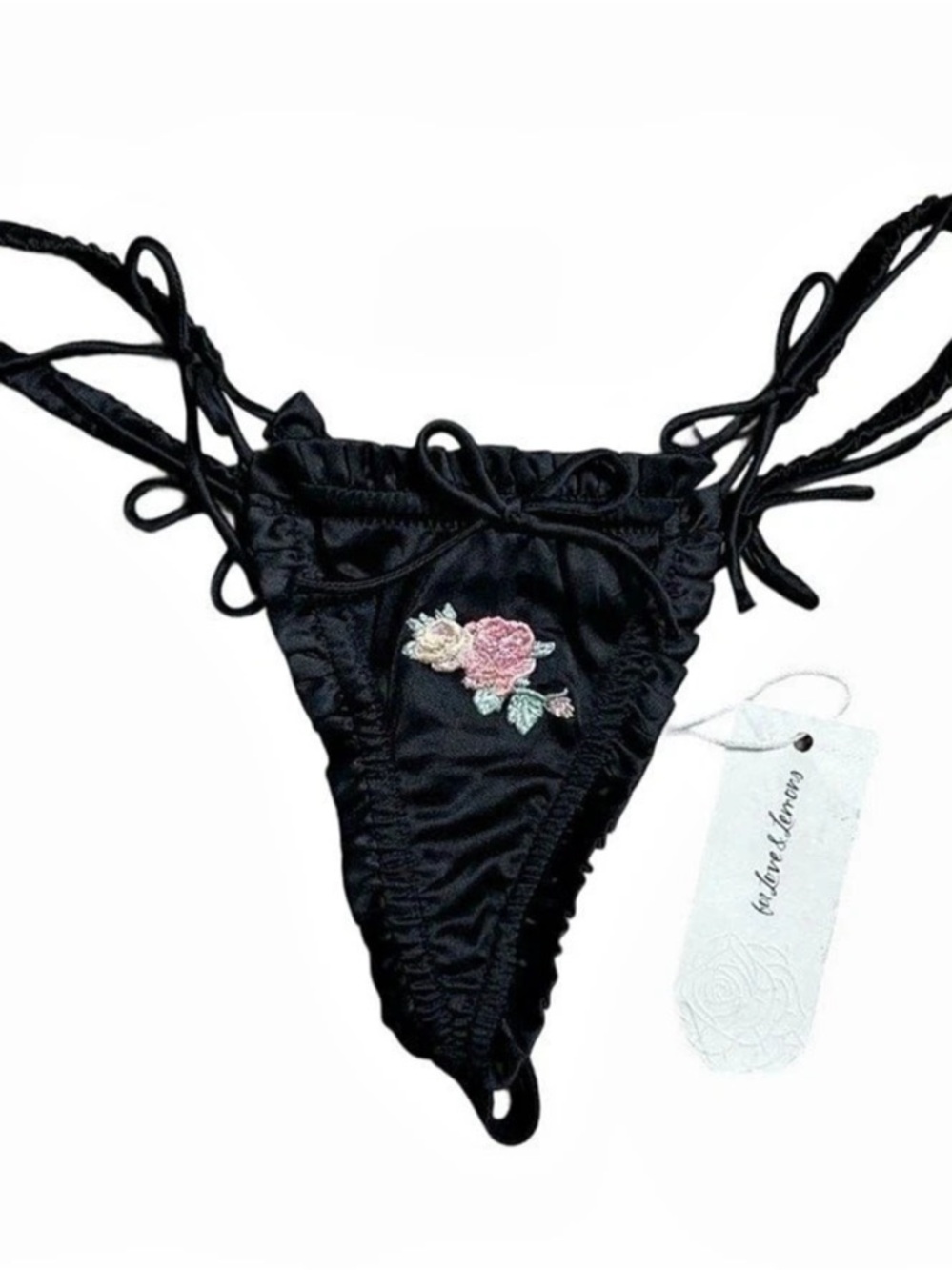 For Love & Lemons Black Embroidered Panty